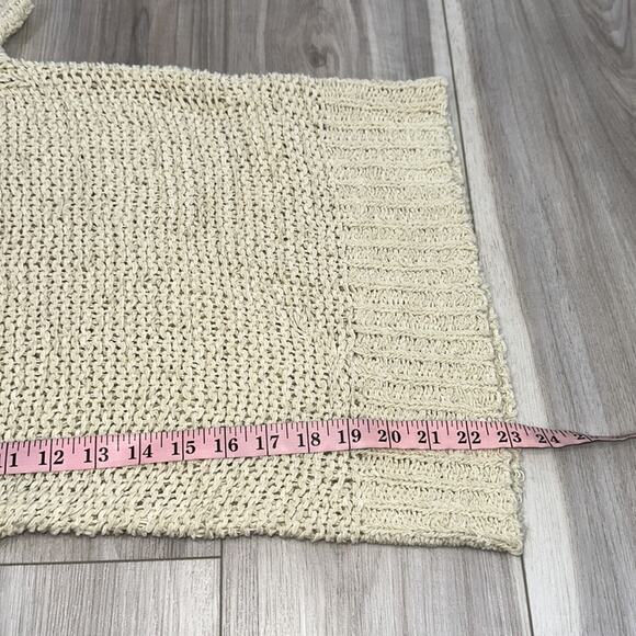 Aritzia Wilfred beige nude open weave short sleeve pullover size XXS - Picture 6 of 8